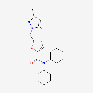 N,N-dicyclohexyl-5-[(3,5-dimethyl-1H-pyrazol-1-yl)methyl]furan-2-carboxamide