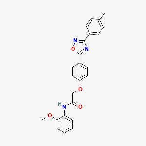 molecular formula C24H21N3O4 B10964832 N-(2-methoxyphenyl)-2-{4-[3-(4-methylphenyl)-1,2,4-oxadiazol-5-yl]phenoxy}acetamide 