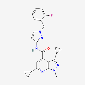 3,6-dicyclopropyl-N-[1-(2-fluorobenzyl)-1H-pyrazol-3-yl]-1-methyl-1H-pyrazolo[3,4-b]pyridine-4-carboxamide