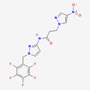 3-(4-nitro-1H-pyrazol-1-yl)-N-[1-(pentafluorobenzyl)-1H-pyrazol-3-yl]propanamide