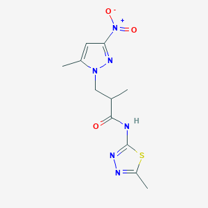 2-methyl-3-(5-methyl-3-nitro-1H-pyrazol-1-yl)-N-(5-methyl-1,3,4-thiadiazol-2-yl)propanamide