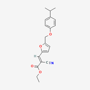 ethyl (2E)-2-cyano-3-(5-{[4-(propan-2-yl)phenoxy]methyl}furan-2-yl)prop-2-enoate