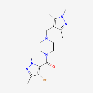 molecular formula C17H25BrN6O B10964994 (4-bromo-1,3-dimethyl-1H-pyrazol-5-yl){4-[(1,3,5-trimethyl-1H-pyrazol-4-yl)methyl]piperazin-1-yl}methanone 