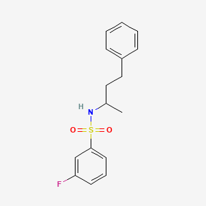 molecular formula C16H18FNO2S B10965014 3-fluoro-N-(4-phenylbutan-2-yl)benzenesulfonamide 