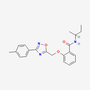 molecular formula C21H23N3O3 B10965051 N-(butan-2-yl)-2-{[3-(4-methylphenyl)-1,2,4-oxadiazol-5-yl]methoxy}benzamide 