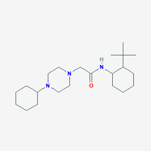 molecular formula C22H41N3O B10965071 N-(2-tert-butylcyclohexyl)-2-(4-cyclohexylpiperazin-1-yl)acetamide 