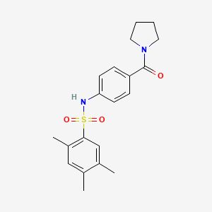 molecular formula C20H24N2O3S B10965072 2,4,5-trimethyl-N-[4-(pyrrolidin-1-ylcarbonyl)phenyl]benzenesulfonamide 