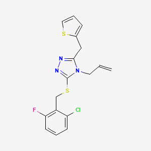 3-[(2-chloro-6-fluorobenzyl)sulfanyl]-4-(prop-2-en-1-yl)-5-(thiophen-2-ylmethyl)-4H-1,2,4-triazole