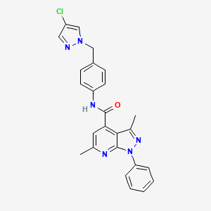 N-{4-[(4-chloro-1H-pyrazol-1-yl)methyl]phenyl}-3,6-dimethyl-1-phenyl-1H-pyrazolo[3,4-b]pyridine-4-carboxamide