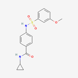 molecular formula C17H18N2O4S B10965086 N-cyclopropyl-4-{[(3-methoxyphenyl)sulfonyl]amino}benzamide 