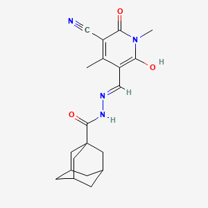 N'-[(Z)-(5-cyano-1,4-dimethyl-2,6-dioxopyridin-3-ylidene)methyl]adamantane-1-carbohydrazide