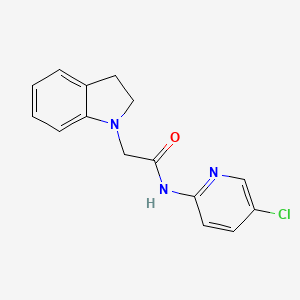 molecular formula C15H14ClN3O B10965124 N-(5-chloropyridin-2-yl)-2-(2,3-dihydro-1H-indol-1-yl)acetamide 