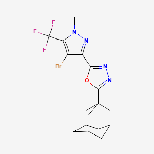 2-(1-Adamantyl)-5-[4-bromo-1-methyl-5-(trifluoromethyl)-1H-pyrazol-3-YL]-1,3,4-oxadiazole