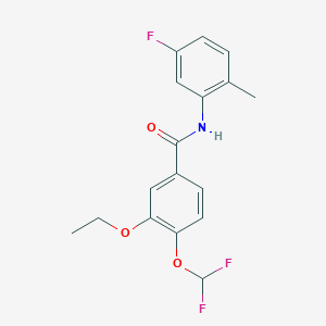 molecular formula C17H16F3NO3 B10965161 4-(difluoromethoxy)-3-ethoxy-N-(5-fluoro-2-methylphenyl)benzamide 