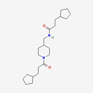 3-cyclopentyl-N-{[1-(3-cyclopentylpropanoyl)piperidin-4-yl]methyl}propanamide