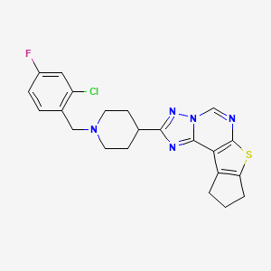 2-[1-(2-Chloro-4-fluorobenzyl)-4-piperidyl]-9,10-dihydro-8H-cyclopenta[4,5]thieno[3,2-E][1,2,4]triazolo[1,5-C]pyrimidine