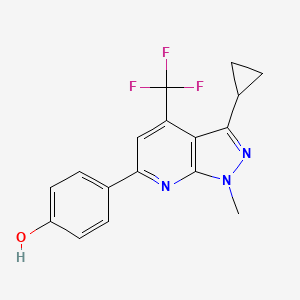 4-[3-cyclopropyl-1-methyl-4-(trifluoromethyl)-1H-pyrazolo[3,4-b]pyridin-6-yl]phenol