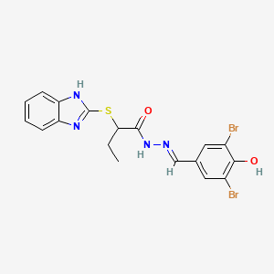 2-(1H-benzimidazol-2-ylsulfanyl)-N'-[(E)-(3,5-dibromo-4-hydroxyphenyl)methylidene]butanehydrazide