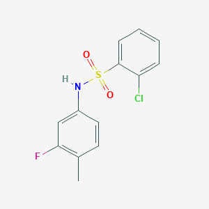 molecular formula C13H11ClFNO2S B10965328 2-chloro-N-(3-fluoro-4-methylphenyl)benzenesulfonamide 