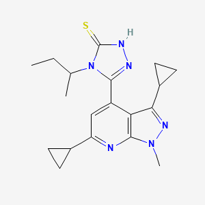 4-(butan-2-yl)-5-(3,6-dicyclopropyl-1-methyl-1H-pyrazolo[3,4-b]pyridin-4-yl)-4H-1,2,4-triazole-3-thiol