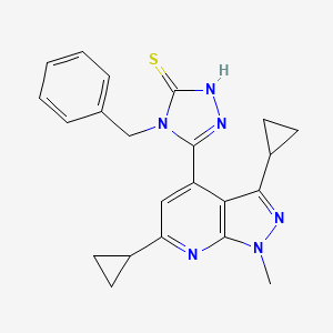 4-benzyl-5-(3,6-dicyclopropyl-1-methyl-1H-pyrazolo[3,4-b]pyridin-4-yl)-4H-1,2,4-triazole-3-thiol