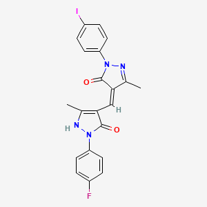 (4Z)-4-[[2-(4-fluorophenyl)-5-methyl-3-oxo-1H-pyrazol-4-yl]methylidene]-2-(4-iodophenyl)-5-methylpyrazol-3-one