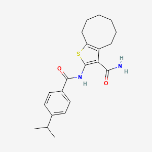 2-({[4-(Propan-2-yl)phenyl]carbonyl}amino)-4,5,6,7,8,9-hexahydrocycloocta[b]thiophene-3-carboxamide