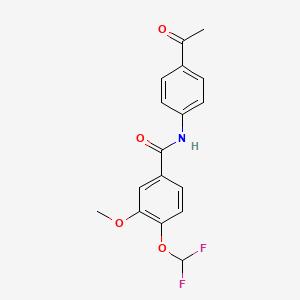 molecular formula C17H15F2NO4 B10965405 N-(4-acetylphenyl)-4-(difluoromethoxy)-3-methoxybenzamide 