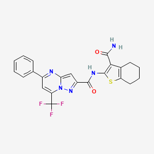 N-(3-carbamoyl-4,5,6,7-tetrahydro-1-benzothiophen-2-yl)-5-phenyl-7-(trifluoromethyl)pyrazolo[1,5-a]pyrimidine-2-carboxamide