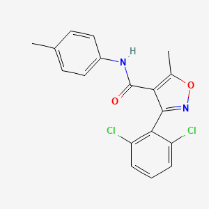 molecular formula C18H14Cl2N2O2 B10965441 3-(2,6-dichlorophenyl)-5-methyl-N-(4-methylphenyl)-1,2-oxazole-4-carboxamide 