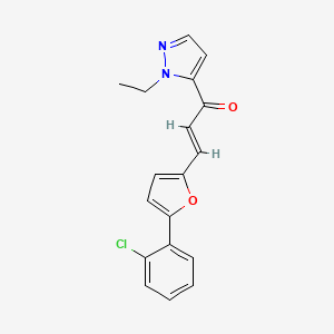 (2E)-3-[5-(2-chlorophenyl)furan-2-yl]-1-(1-ethyl-1H-pyrazol-5-yl)prop-2-en-1-one