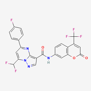 7-(difluoromethyl)-5-(4-fluorophenyl)-N-[2-oxo-4-(trifluoromethyl)-2H-chromen-7-yl]pyrazolo[1,5-a]pyrimidine-3-carboxamide