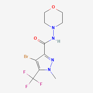 molecular formula C10H12BrF3N4O2 B10965457 4-bromo-1-methyl-N-(morpholin-4-yl)-5-(trifluoromethyl)-1H-pyrazole-3-carboxamide 