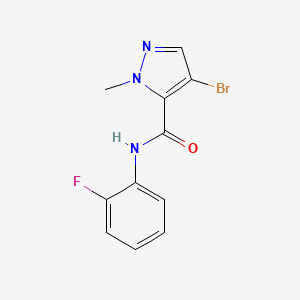 molecular formula C11H9BrFN3O B10965461 4-bromo-N-(2-fluorophenyl)-1-methyl-1H-pyrazole-5-carboxamide 