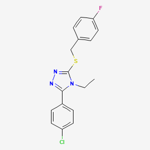 3-(4-chlorophenyl)-4-ethyl-5-[(4-fluorobenzyl)sulfanyl]-4H-1,2,4-triazole