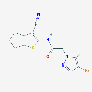 2-(4-bromo-5-methyl-1H-pyrazol-1-yl)-N-(3-cyano-5,6-dihydro-4H-cyclopenta[b]thiophen-2-yl)acetamide