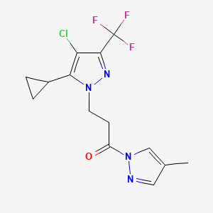 3-[4-chloro-5-cyclopropyl-3-(trifluoromethyl)-1H-pyrazol-1-yl]-1-(4-methyl-1H-pyrazol-1-yl)propan-1-one