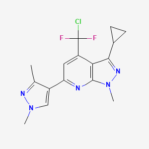 4-[chloro(difluoro)methyl]-3-cyclopropyl-6-(1,3-dimethyl-1H-pyrazol-4-yl)-1-methyl-1H-pyrazolo[3,4-b]pyridine