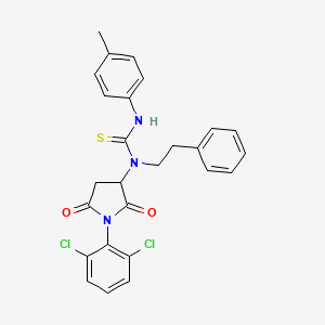 1-[1-(2,6-Dichlorophenyl)-2,5-dioxopyrrolidin-3-yl]-3-(4-methylphenyl)-1-(2-phenylethyl)thiourea