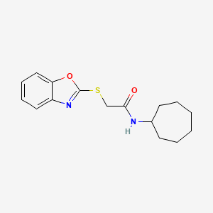 2-(1,3-benzoxazol-2-ylsulfanyl)-N-cycloheptylacetamide