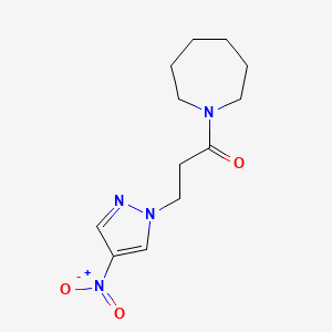 molecular formula C12H18N4O3 B10965742 1-(azepan-1-yl)-3-(4-nitro-1H-pyrazol-1-yl)propan-1-one 