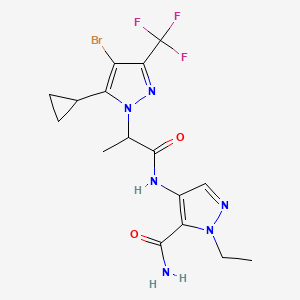 4-({2-[4-bromo-5-cyclopropyl-3-(trifluoromethyl)-1H-pyrazol-1-yl]propanoyl}amino)-1-ethyl-1H-pyrazole-5-carboxamide