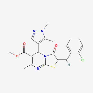 methyl (2E)-2-(2-chlorobenzylidene)-5-(1,5-dimethyl-1H-pyrazol-4-yl)-7-methyl-3-oxo-2,3-dihydro-5H-[1,3]thiazolo[3,2-a]pyrimidine-6-carboxylate