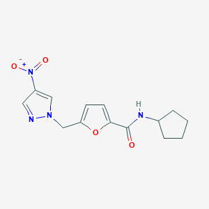 N-cyclopentyl-5-[(4-nitro-1H-pyrazol-1-yl)methyl]furan-2-carboxamide