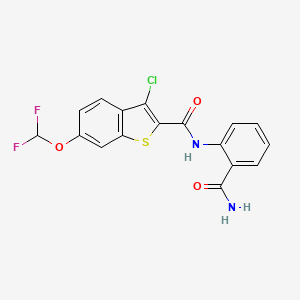 N-(2-carbamoylphenyl)-3-chloro-6-(difluoromethoxy)-1-benzothiophene-2-carboxamide