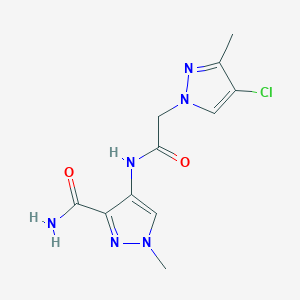 4-{[(4-chloro-3-methyl-1H-pyrazol-1-yl)acetyl]amino}-1-methyl-1H-pyrazole-3-carboxamide