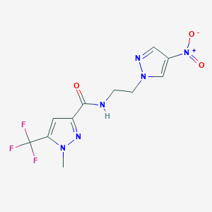 1-methyl-N-[2-(4-nitro-1H-pyrazol-1-yl)ethyl]-5-(trifluoromethyl)-1H-pyrazole-3-carboxamide