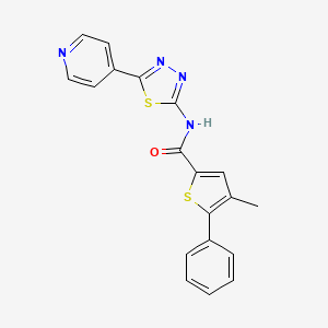 4-methyl-5-phenyl-N-[5-(pyridin-4-yl)-1,3,4-thiadiazol-2-yl]thiophene-2-carboxamide