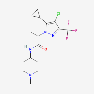 2-[4-chloro-5-cyclopropyl-3-(trifluoromethyl)-1H-pyrazol-1-yl]-N-(1-methylpiperidin-4-yl)propanamide