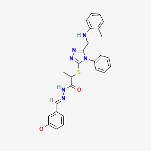 N'-[(E)-(3-methoxyphenyl)methylidene]-2-[(5-{[(2-methylphenyl)amino]methyl}-4-phenyl-4H-1,2,4-triazol-3-yl)sulfanyl]propanehydrazide